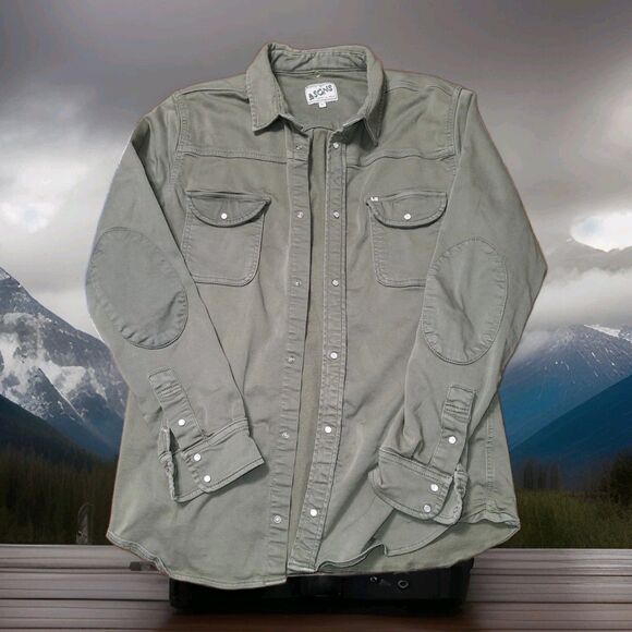 & sons Other - &SONS Sunday Shirt Army Green Men's XL Heritage Workwear Utility Snap Overshirt